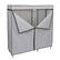 Angle. Honey-Can-Do - 60In Wide Double Door Portable Wardrobe Closet - Gray.