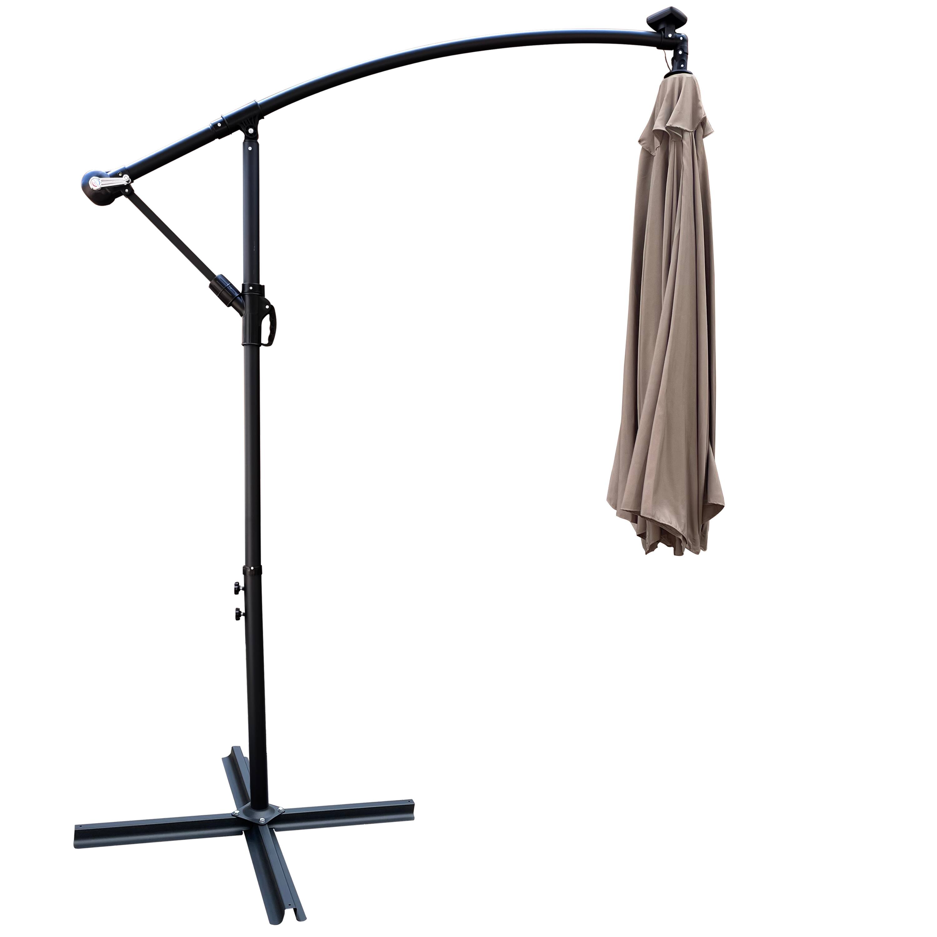 Alt View 6. Ecooso - 10 ft Outdoor Patio Umbrella Solar Powered LED Lighted， 8 Ribs Umbrella with Crank and Cross Base，Garden Deck Backyard - Mushroom.