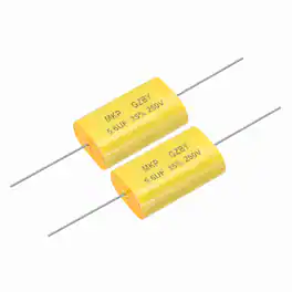 Unique Bargains - 2pcs 5.6uF Frequency Divider Capacitor, 250V Audio Speaker Crossover Non-Polarity Polypropylene MKP Film Capacitor - Yellow