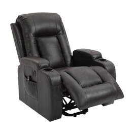 Boyel Living - Power Lift Recliner Chair for Elderly 350 LBS Capacity with Infinite Positions, 8-Point Massage, Lumbar Heat - Dark Brown