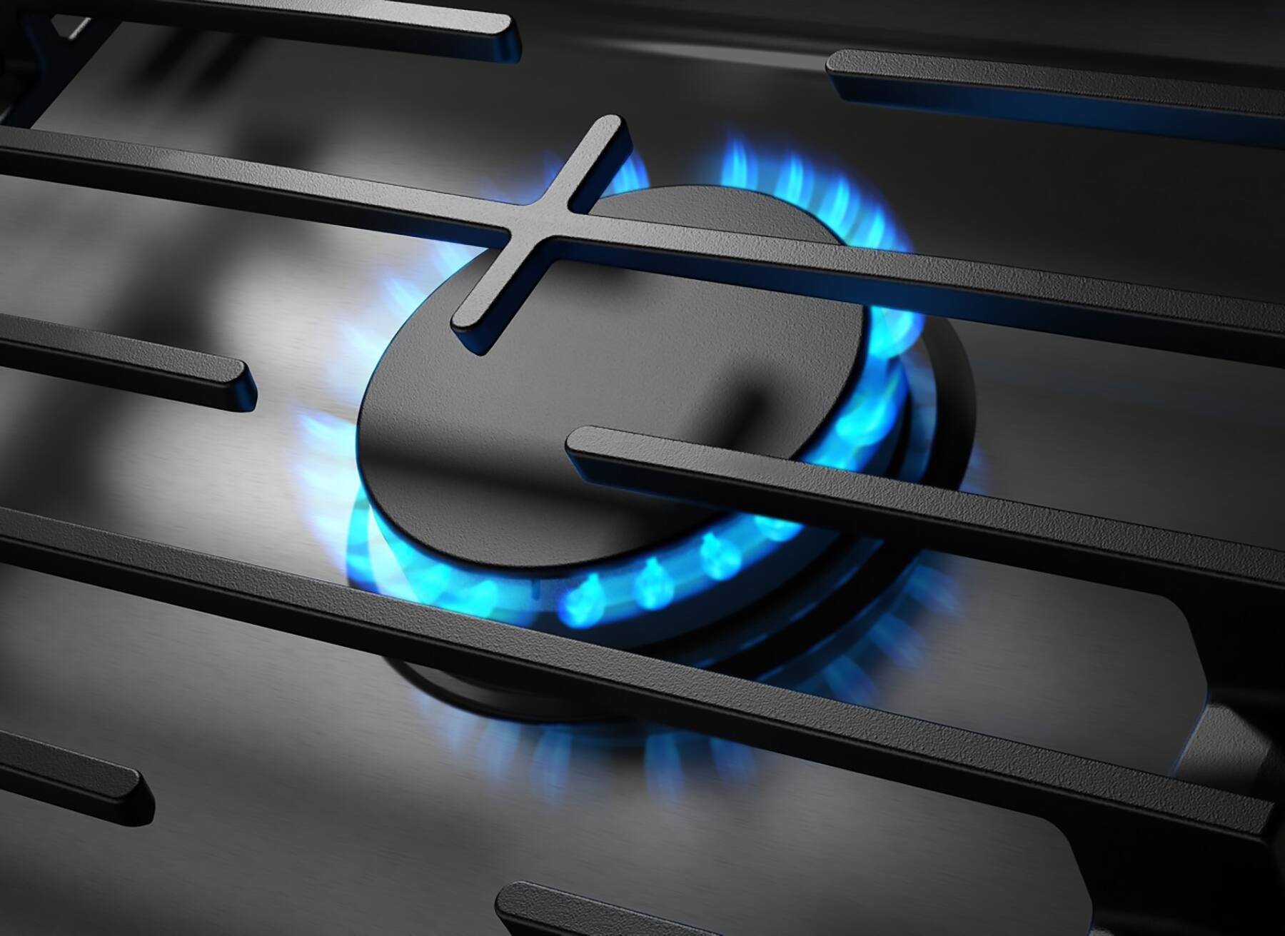 Alt View 18. Whirlpool - 30" Built-In Gas Cooktop with 4 Burners and EZ-2-Lift Hinged Cast-Iron Grates - Stainless Steel.