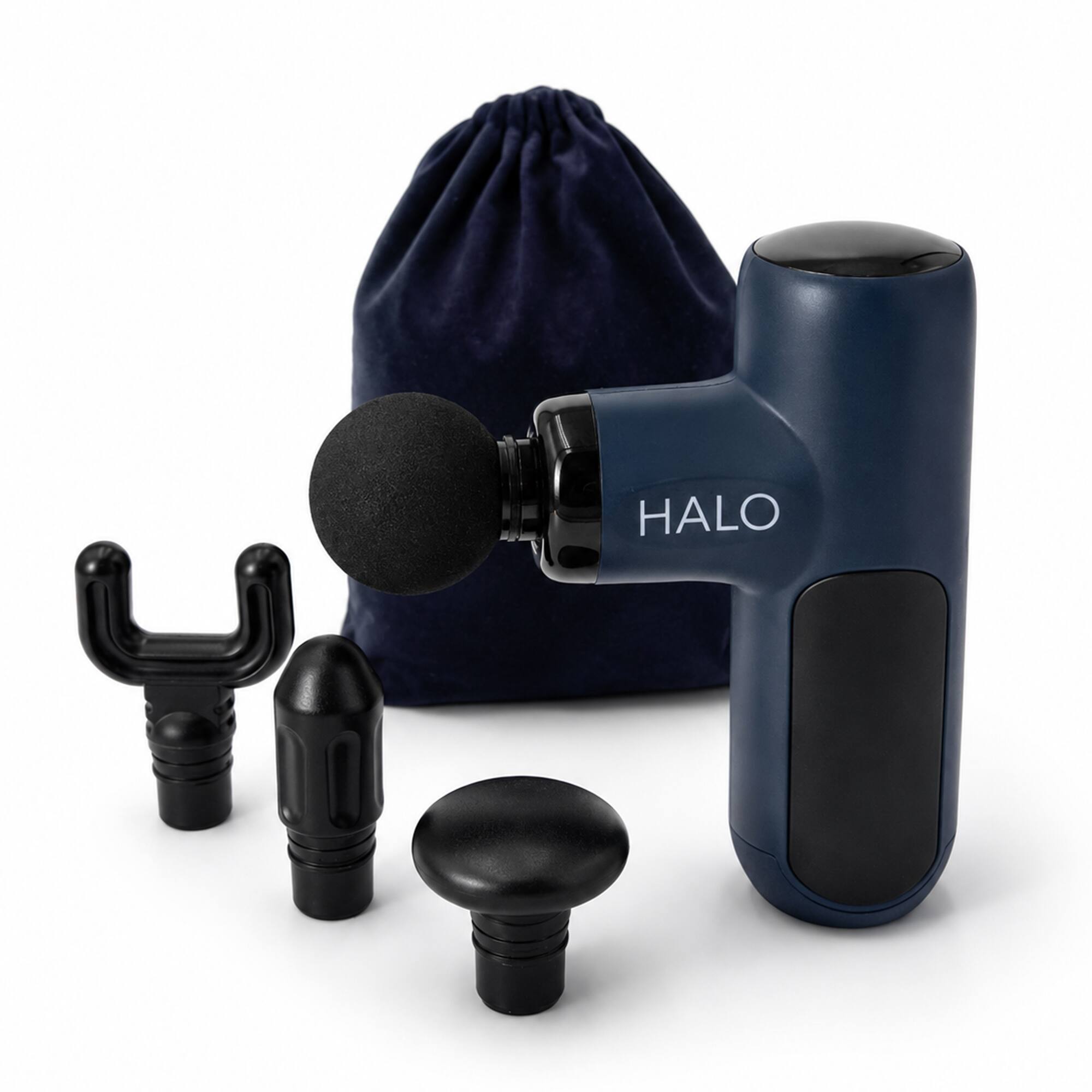 Alt View 1. Halo - Compact Percussion Massager - Navy.