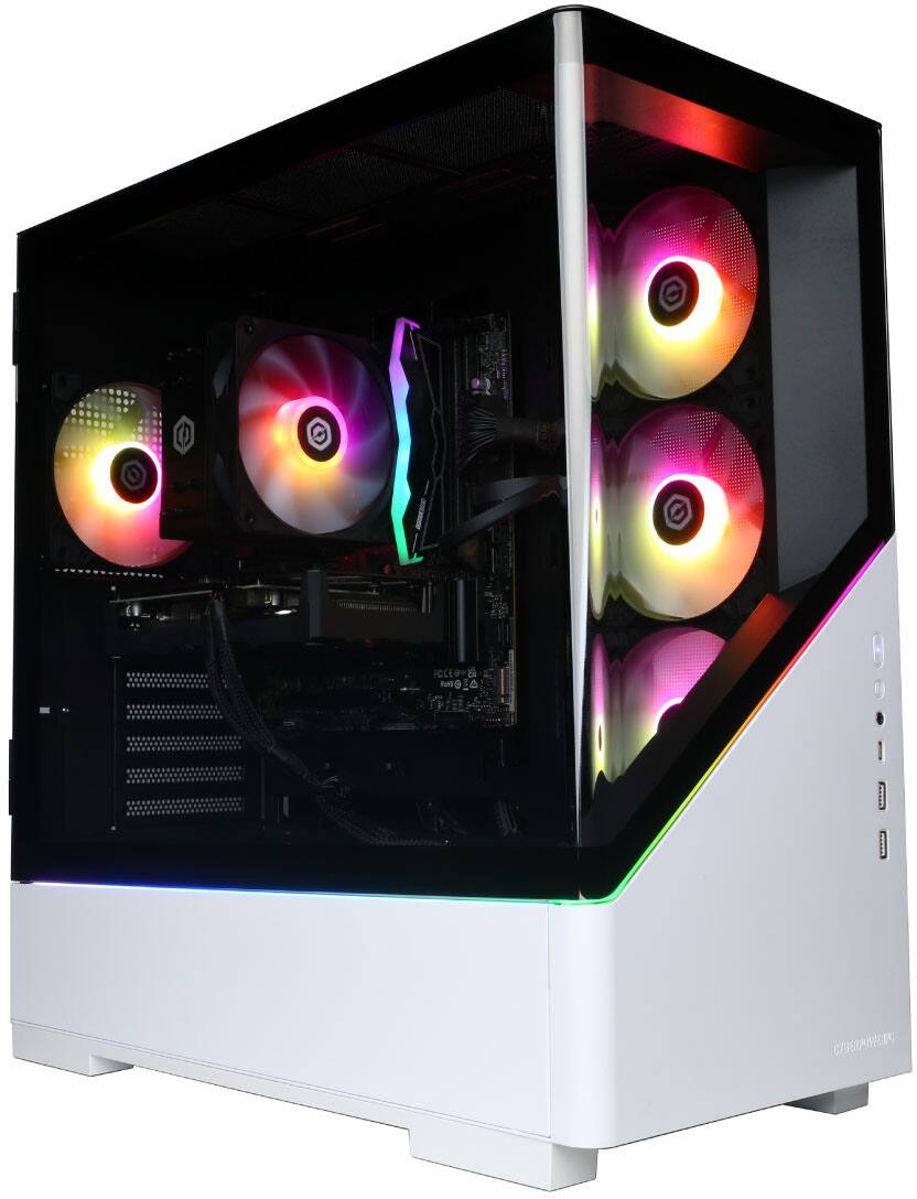 Alt View 9. CyberPowerPC - Gaming Desktop - AMD Ryzen 7 9700X - AMD Radeon RX 9060 XT 8GB - 16GB DDR5 - 2TB PCIe 4.0 SSD - White.