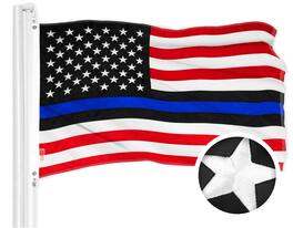 G128 - Blue Lives Matter Embroidered Flag, 2 x 3 ft Polyester - Assorted Colors