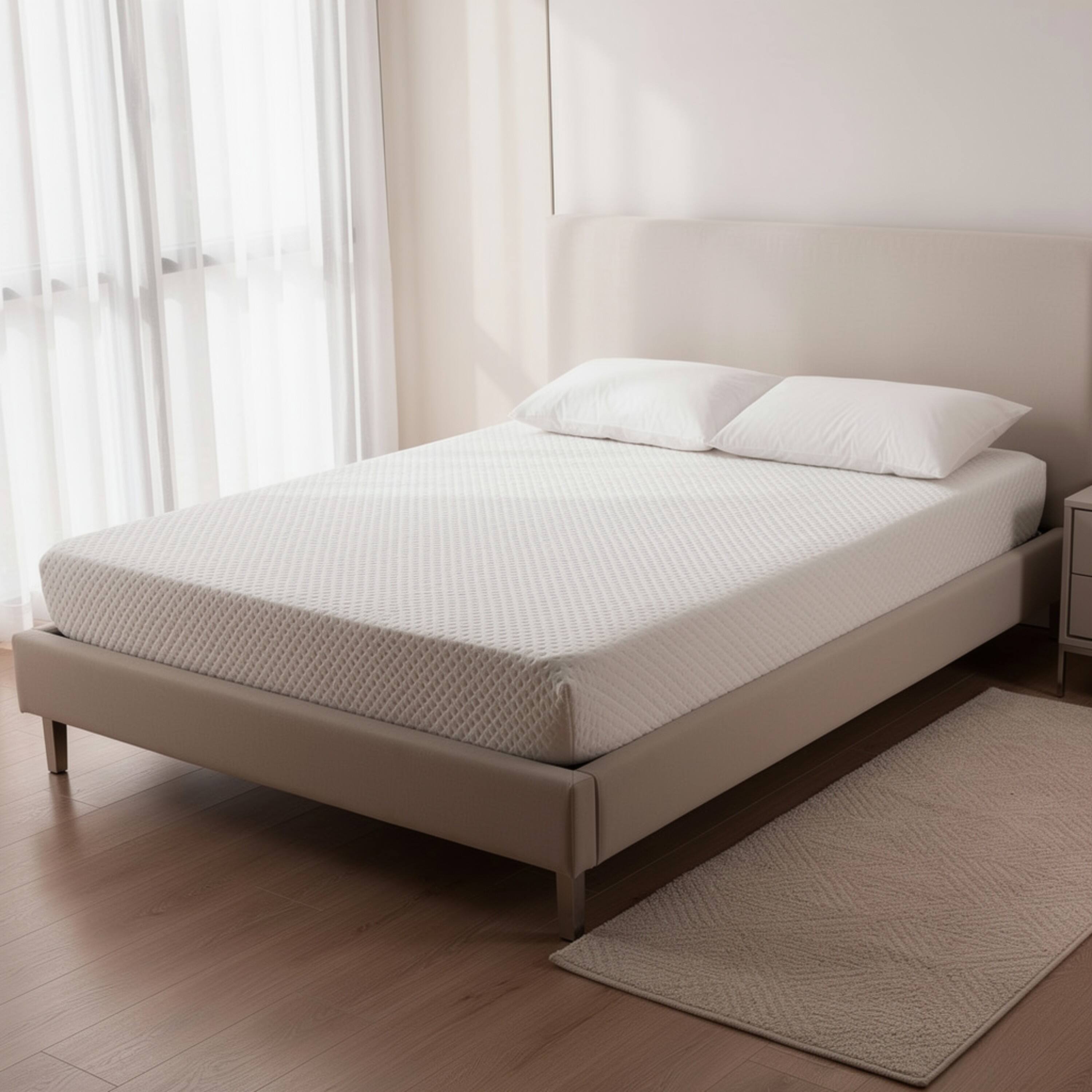 Alt View 5. Manhattan Lane - Aysa Queen Size Mattress, Memory Foam,  Polyester Cover, 8 Inch - White.
