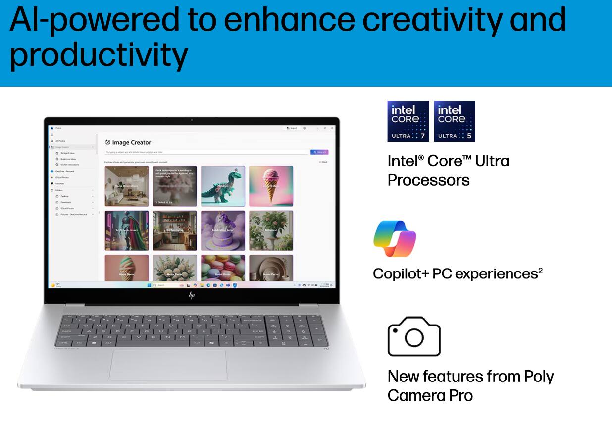 AI-powered to enhance creativity and productivity

Intel Core™ Ultra Processors

Copilot+ PC experiences²

New features from Poly Camera Pro