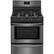 Front. Frigidaire - 4.2 Cu. Ft. Freestanding Gas Range - Black stainless steel.