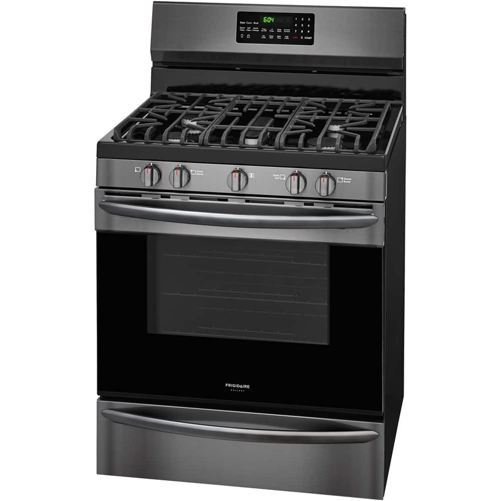 Best Buy Frigidaire Gallery 5.0 Cu. Ft. Freestanding Gas Convection Range Black stainless steel
