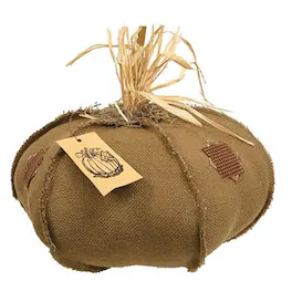 BreeBe - *Burlap Patches Pumpkin 15" - Brown