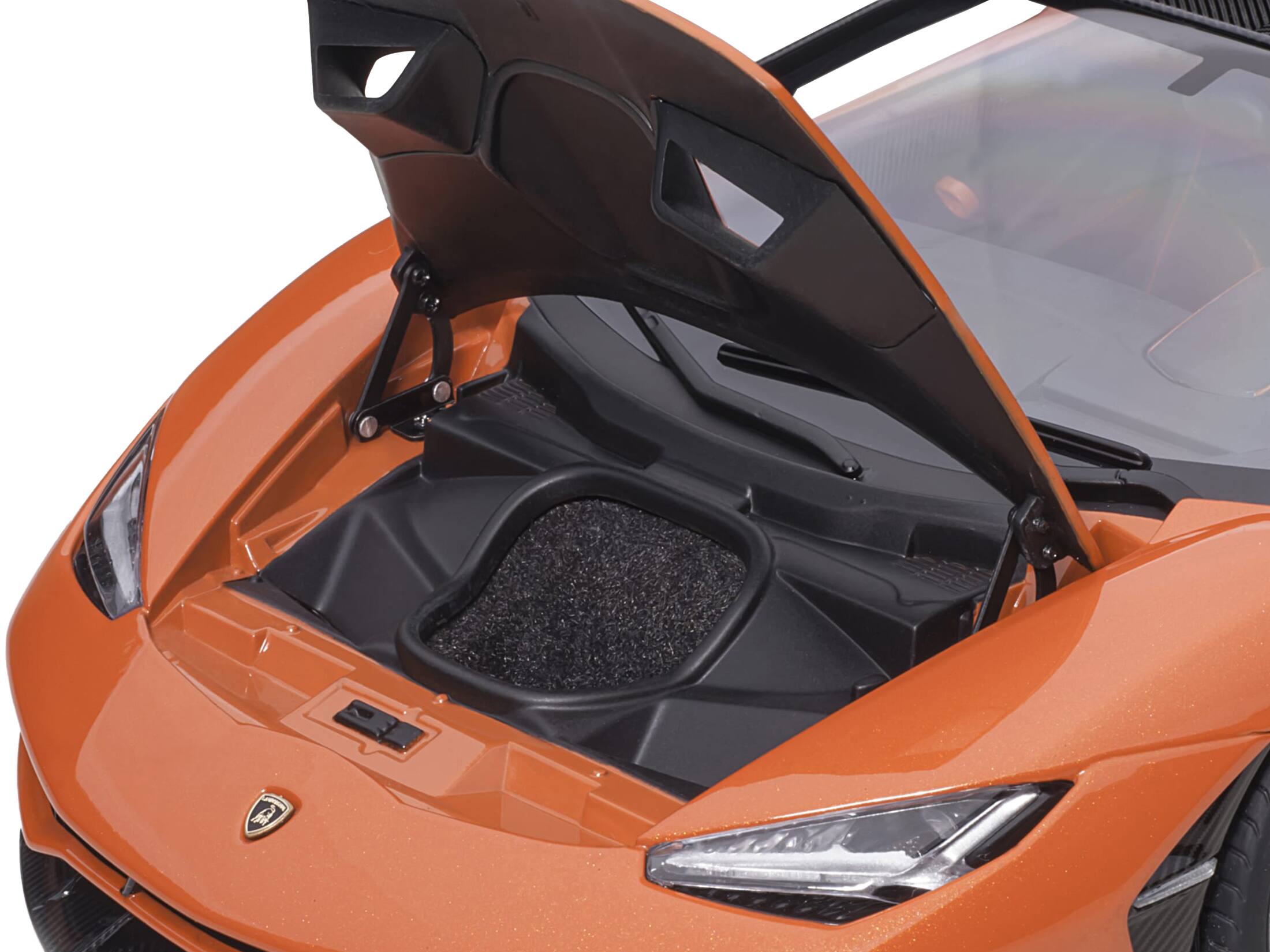 Left. Autoart - Lamborghini Centenario Arancio Argos / Pearl Orange with Carbon Top 1/18 Model Car by Autoart - Argos / Pearl Orange With Carbon.
