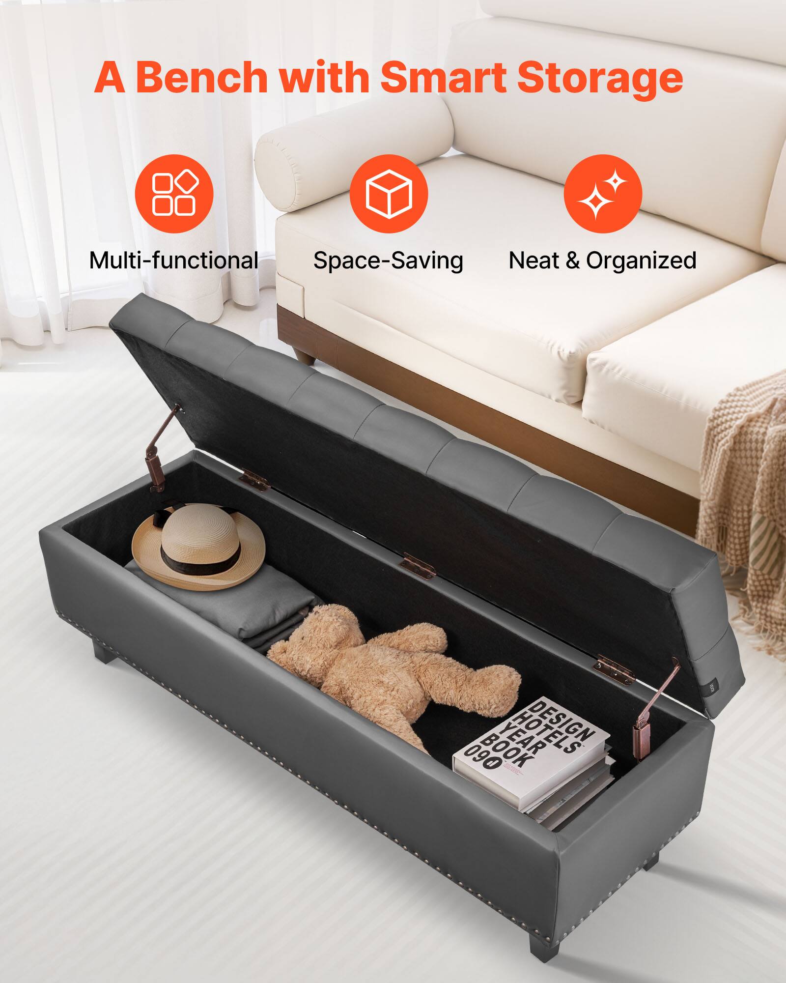 A Bench with Smart Storage

- Multi-functional
- Space-Saving
- Neat & Organized

DESIGN HOTELS YEAR BOOK 090