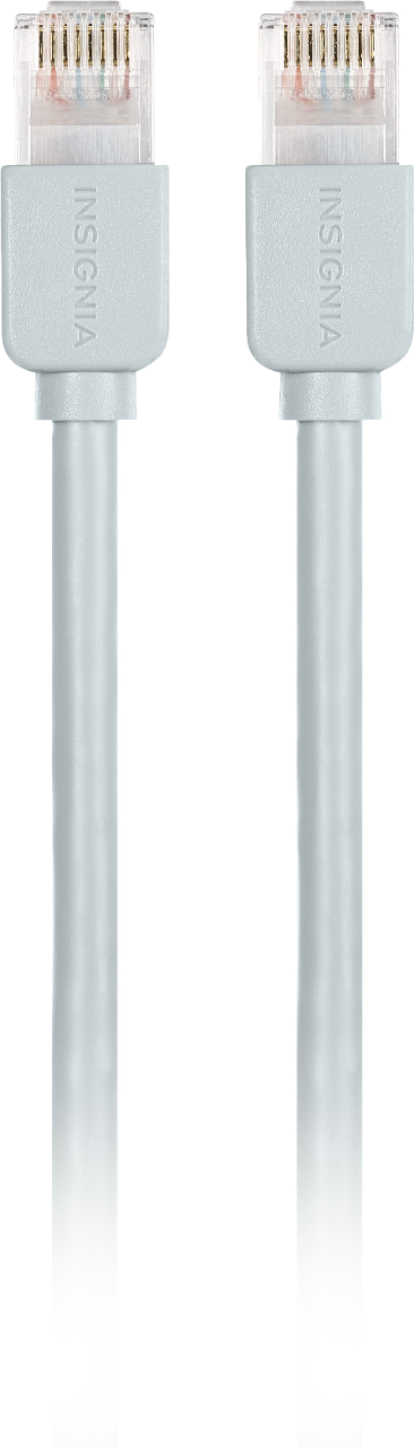 Angle View: Insignia™ - 14 foot Cat-6 Ethernet Cable - Gray