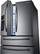 Angle. Samsung - 28 cu. ft. 4-Door French Door Refrigerator with Counter Height FlexZone™ Drawer - Black Stainless Steel.