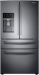 Front Zoom. Samsung - 28 cu. ft. 4-Door French Door Refrigerator with Counter Height FlexZone™ Drawer - Black Stainless Steel.