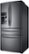 Left. Samsung - 28 cu. ft. 4-Door French Door Refrigerator with Counter Height FlexZone™ Drawer - Black Stainless Steel.