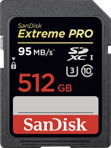 SanDisk - Extreme Pro 512GB SDXC UHS-I Memory Card - Larger Front