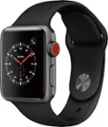 Angle. Apple - GSRF Apple Watch Series 3 (GPS + Cellular) 38mm with Black Sport Band - Space Gray Aluminum.
