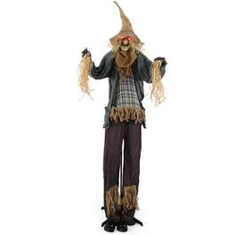 Boyel Living - 7ft Halloween Prop Sound Activated Animated Scarecrow with Glowing Eyes for Indoor and Outdoor Decoration - Multicolor