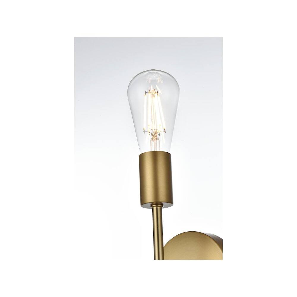 Alt View 2. Living District - Keely 4.5 Inch Wall Sconce in Satin Gold - Satin Gold.