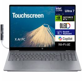 HP - OmniBook X Laptop 16.0 2048x1280 Display (Intel Ultra 7-255H, 32GB DDR5, 2TB PCIe SSD, Win 11 Pro) w/USB Hub - Meteor Silver