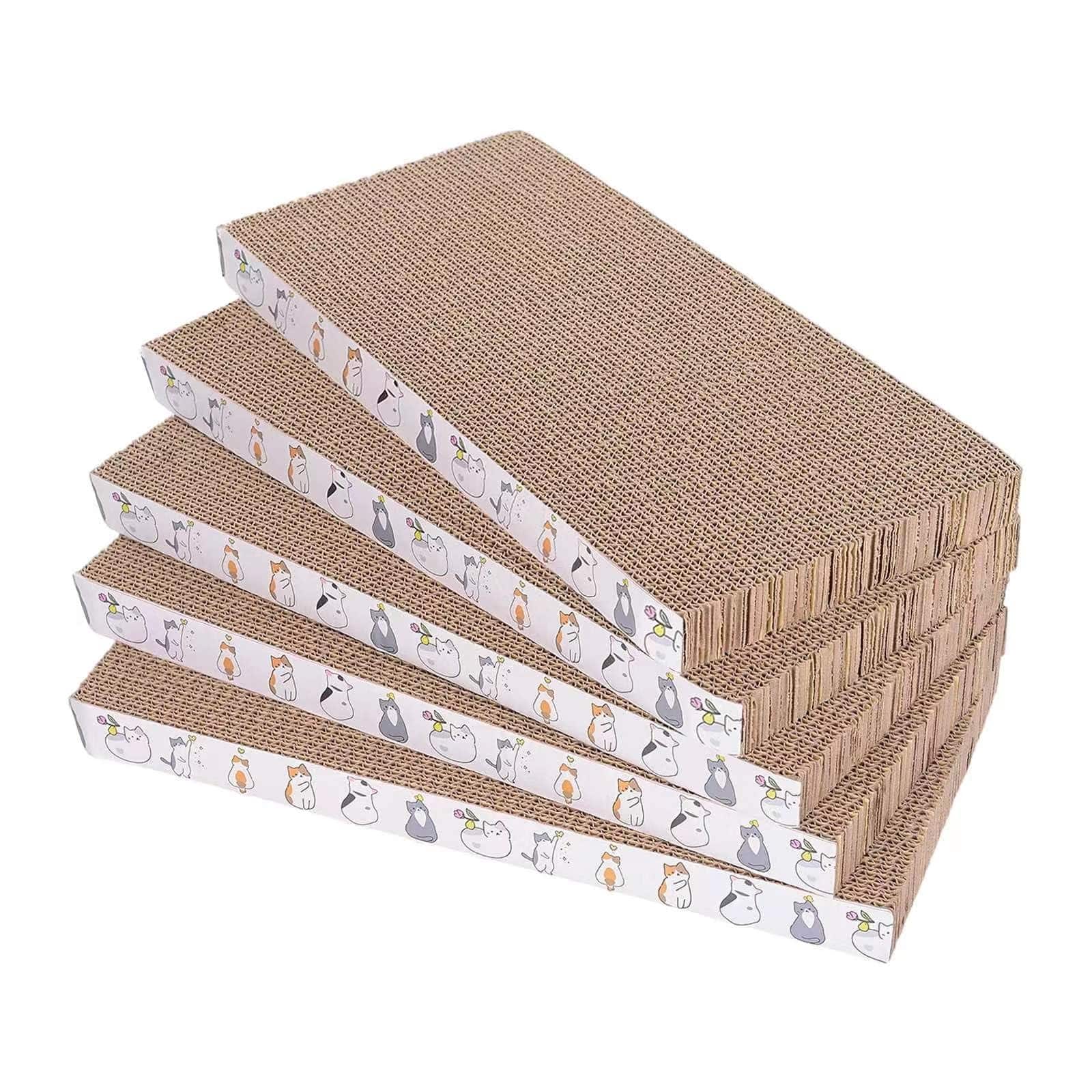 Hirose Alice - Cat Scratcher Toys Reversible Board For Indoor Cats Cardboard Pad Sleep Play And Claws - 5 Packs