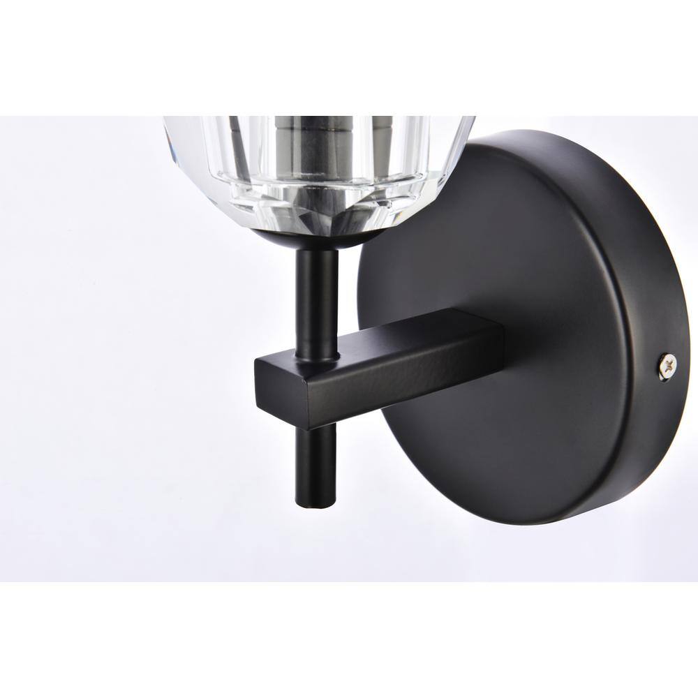 Angle. Elegant Lighting - Eren 1 light Black wall sconce - Black.