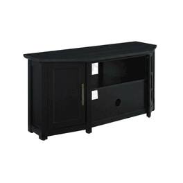 FurniFact - Corner TV stand for 50+ inch TVs with sturdy construction and sleek design - Brown
