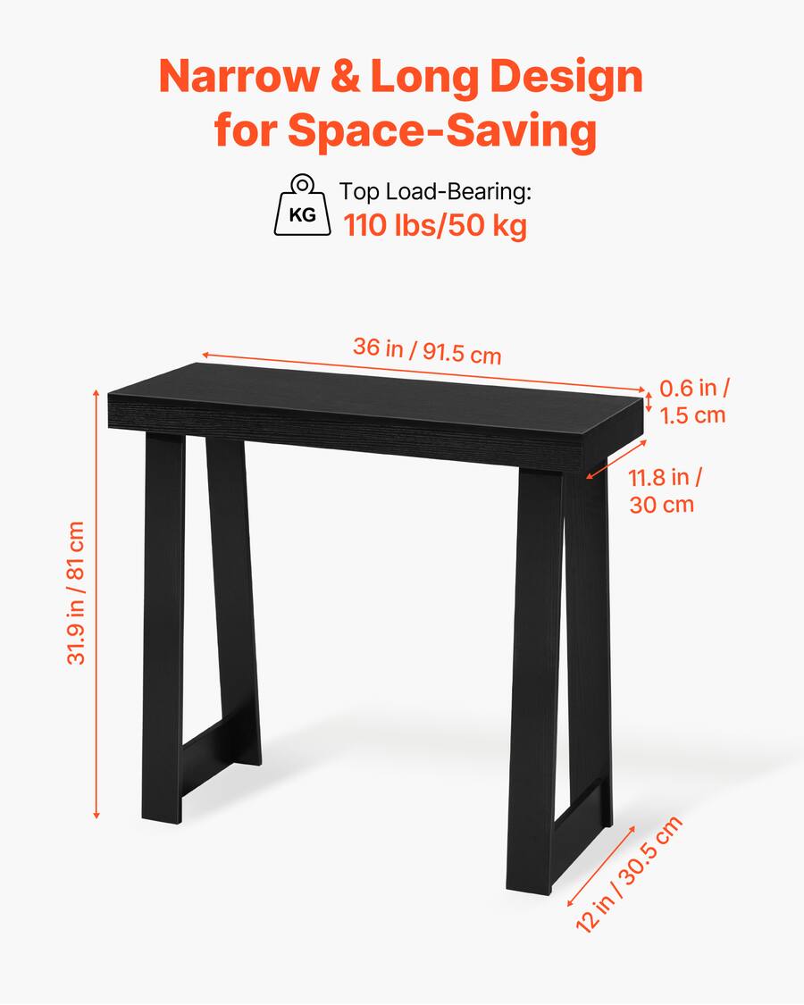 VEVOR 36 in Console Table, Modern Desk Behind the Couch, Wooden ...