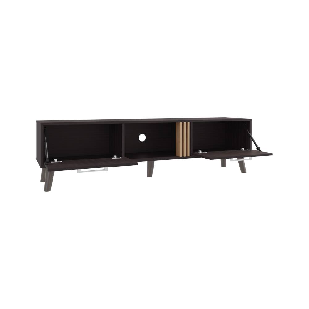 Alt View 2. APRILSOUL - Altoona Tv Stand Living Room Black and Light Oak - Black Multi.