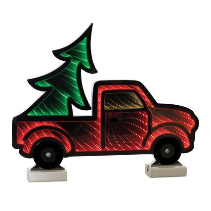 Front. BreeBe - Holiday Pickup Truck Ekko Light Display 16"L - Red, Green.