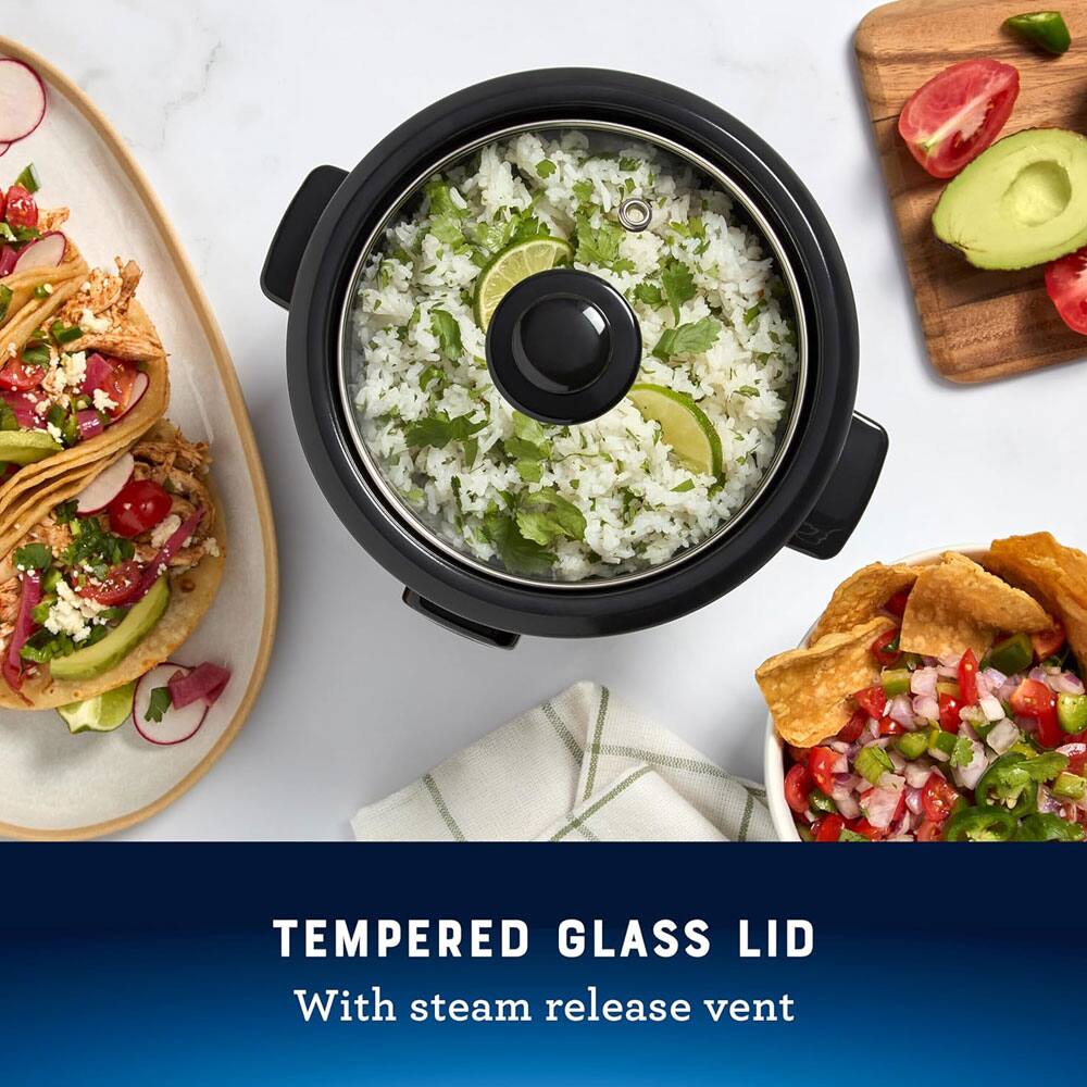 TEMPERED GLASS LID  
With steam release vent