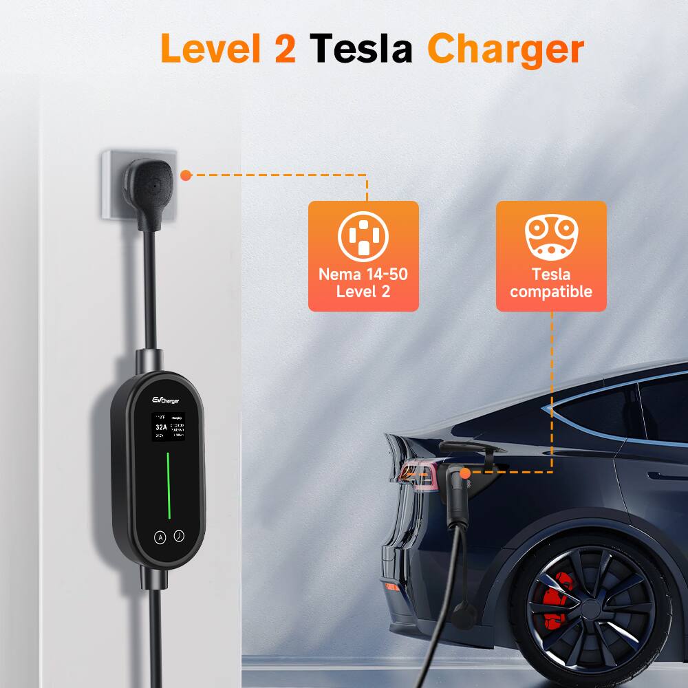 Level 2 Tesla Charger  
Nema 14-50 Level 2  
Tesla compatible