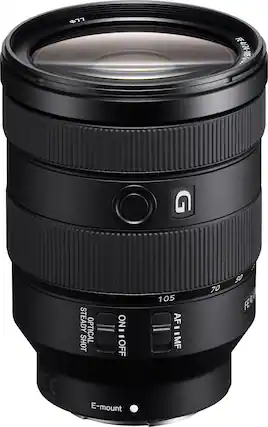 Front. Sony - FE 24-105mm F4 G OSS Standard Zoom Lens for Sony E-mount Cameras - black.