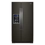 Whirlpool - 20.6 Cu. Ft. Side-by-Side Counter-Depth Refrigerator - Black stainless steel - Front_Standard