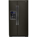 Front Zoom. Whirlpool - 20.6 Cu. Ft. Side-by-Side Counter-Depth Refrigerator - Black Stainless Steel.
