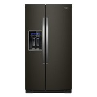 Whirlpool - 20.6 Cu. Ft. Side-by-Side Counter-Depth Refrigerator - Fingerprint Resistant Black Stainless - Front_Zoom