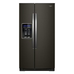 Whirlpool - 20.6 Cu. Ft. Side-by-Side Counter-Depth Refrigerator - Black Stainless Steel - Front_Zoom