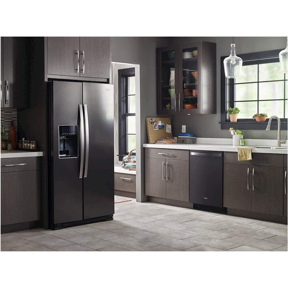 Alt View 5. Whirlpool - 20.6 Cu. Ft. Side-by-Side Counter-Depth Refrigerator - Black Stainless Steel.
