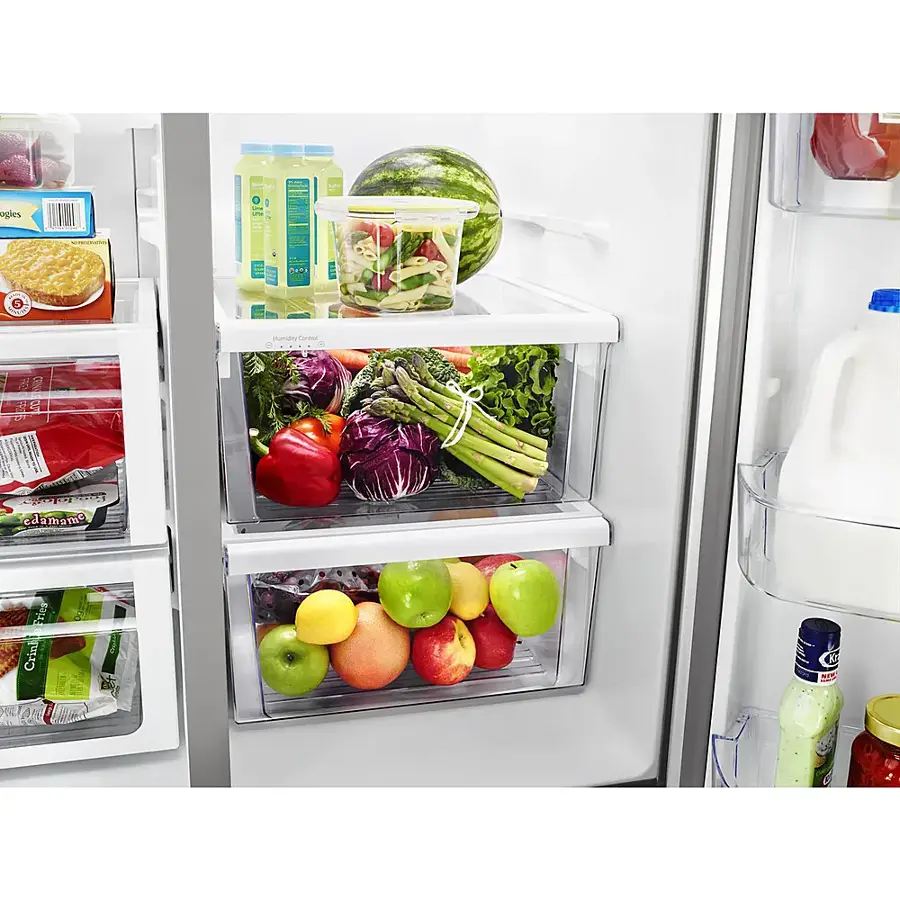 Alt View 13. Whirlpool - 20.6 Cu. Ft. Side-by-Side Counter-Depth Refrigerator - Black Stainless Steel.