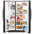 Left. Whirlpool - 20.6 Cu. Ft. Side-by-Side Counter-Depth Refrigerator - Black Stainless Steel.