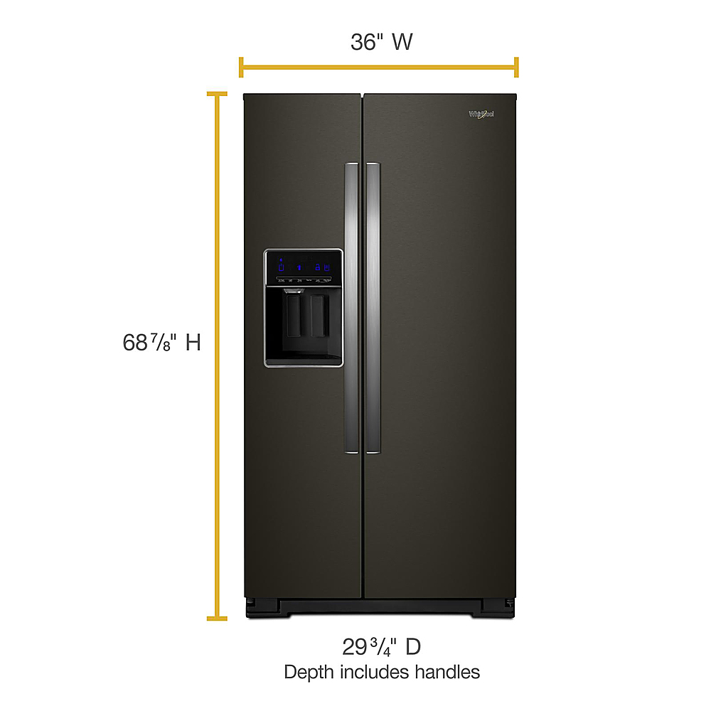 Whirlpool 20.6 Cu. Ft. Side-by-Side Counter-Depth Refrigerator Black Whirlpool Stainless Steel Refrigerator Counter Depth