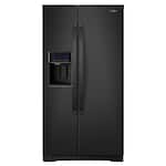 Whirlpool - 20.6 Cu. Ft. Side-by-Side Counter-Depth Refrigerator - Black - Front_Standard