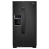 Whirlpool - 20.6 Cu. Ft. Side-by-Side Counter-Depth Refrigerator - Black - Front_Zoom