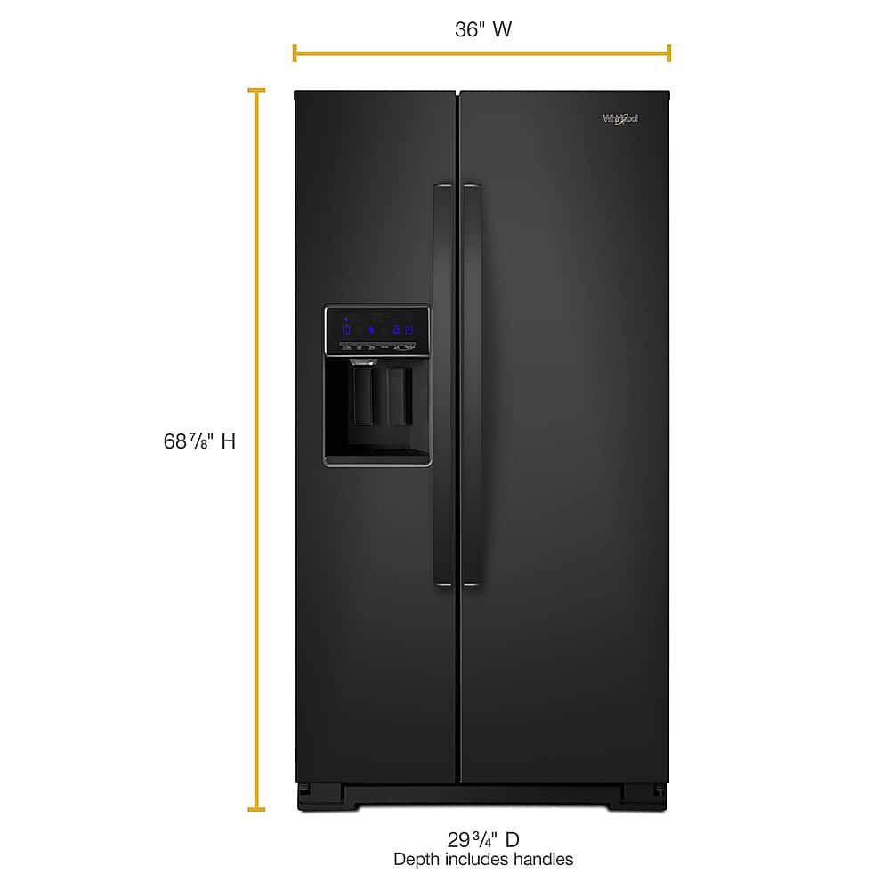 Alt View 1. Whirlpool - 20.6 Cu. Ft. Side-by-Side Counter-Depth Refrigerator - Black.