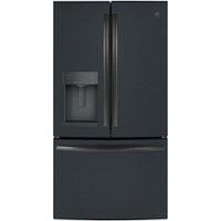 GE - 27.7 Cu. Ft. French Door Refrigerator - Black Slate - Front_Zoom