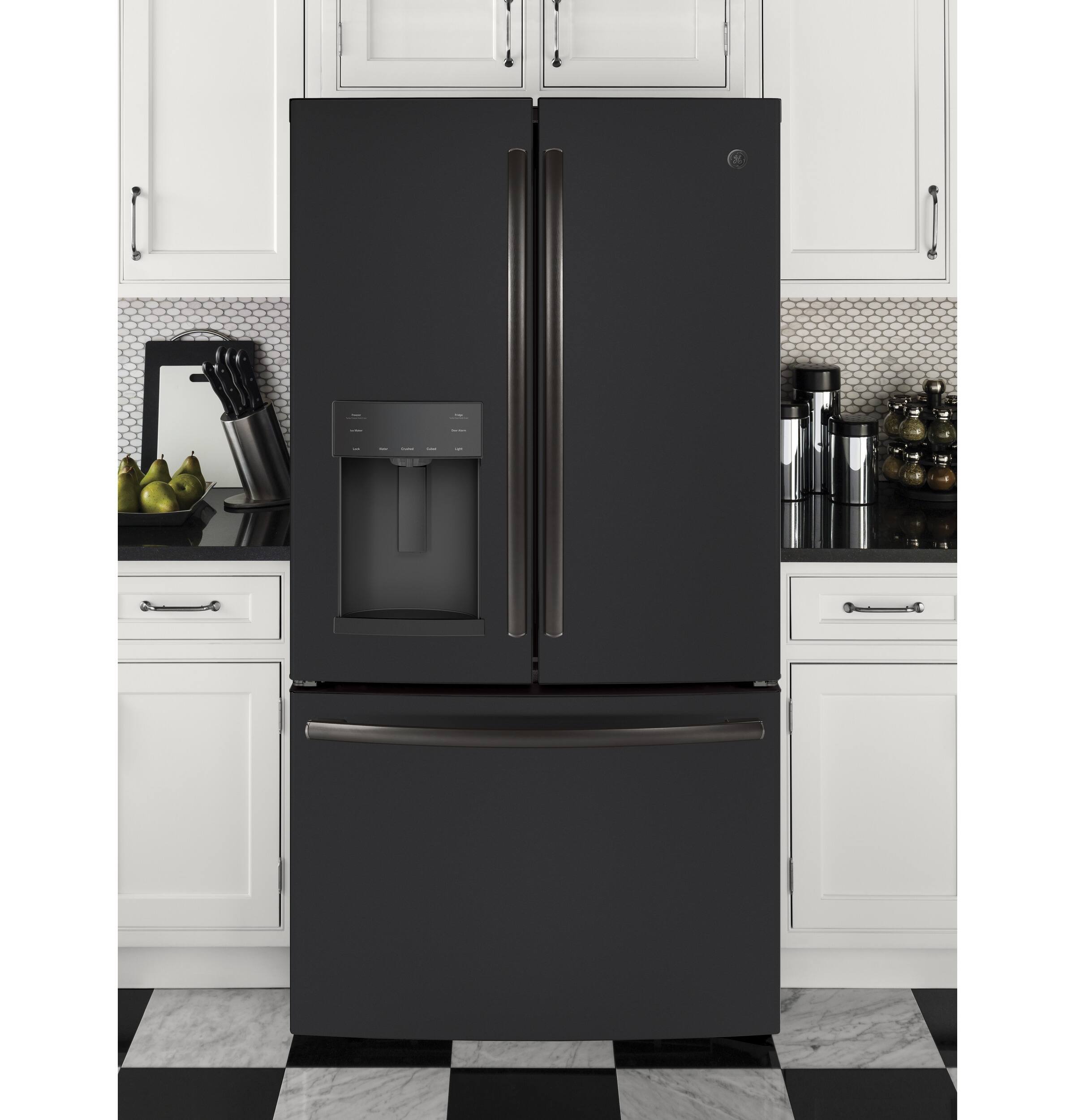 Alt View 18. GE - 27.7 Cu. Ft. French Door Refrigerator - Fingerprint resistant black slate.