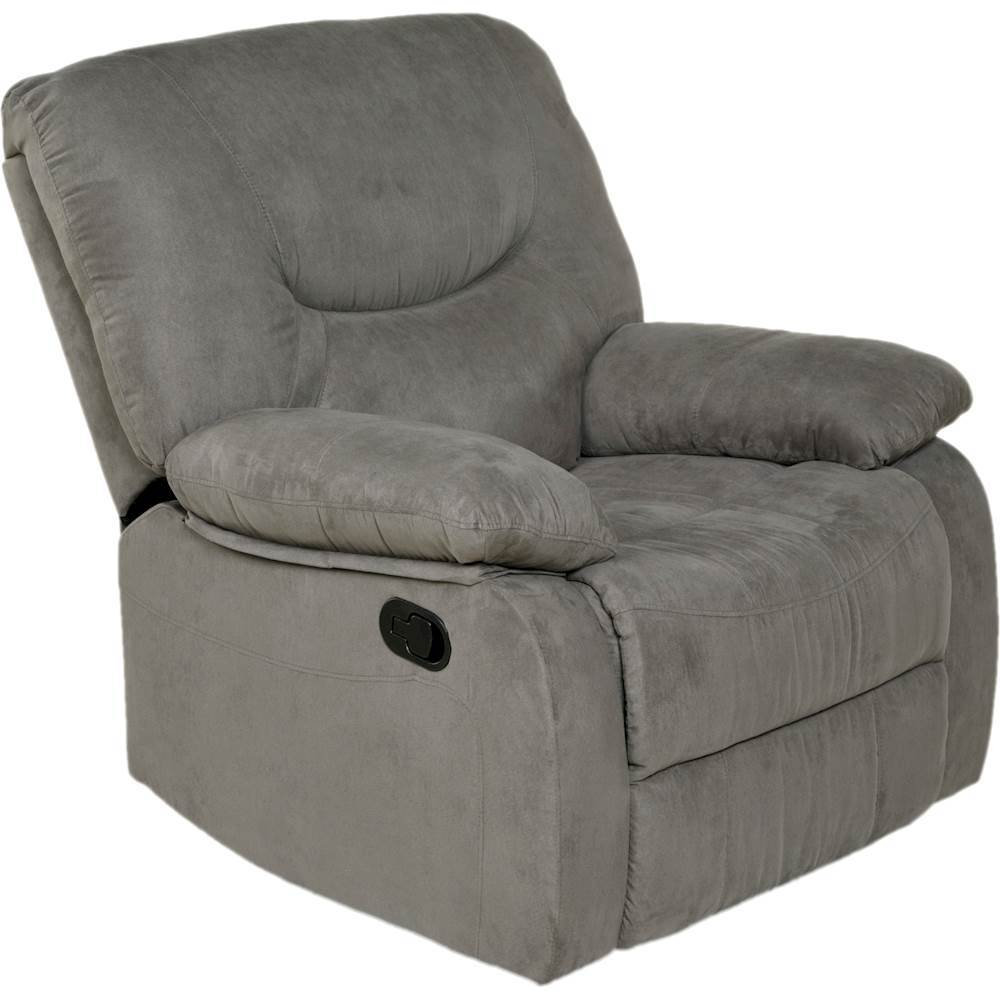 Angle View: Relaxzen - Rocker Recliner Chair - Gray