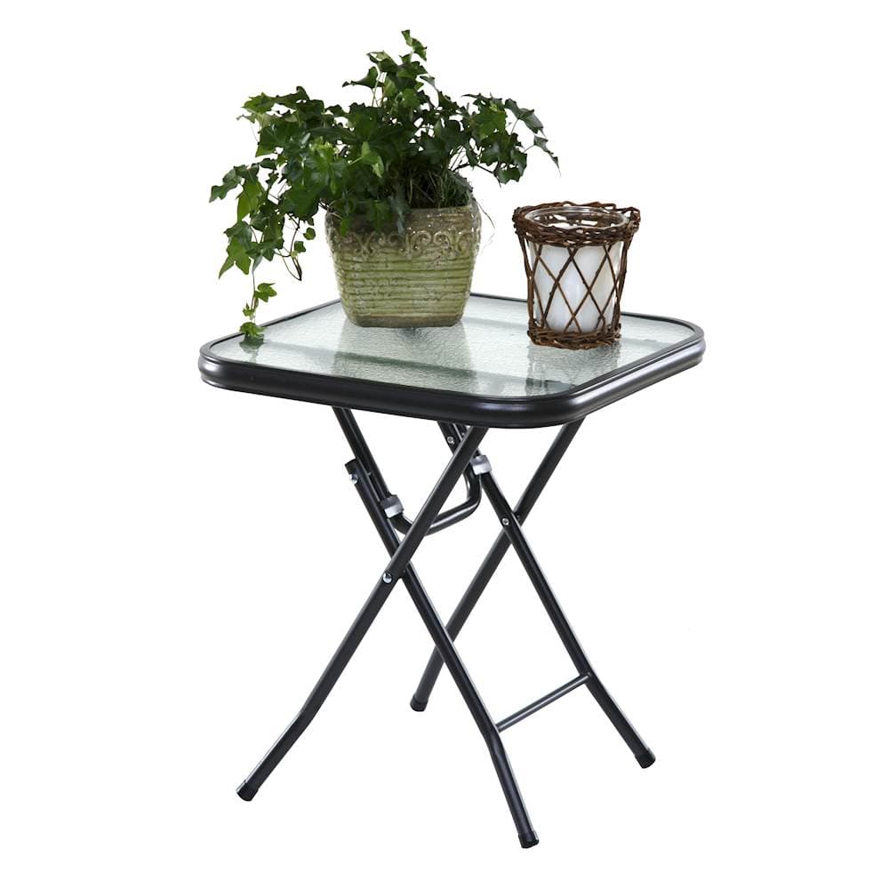 folding patio accent table clear