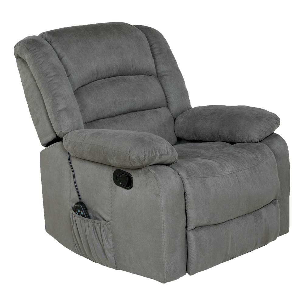 Angle View: Relaxzen - Rocker Recliner with Massage, Heat and Dual USB - Gray