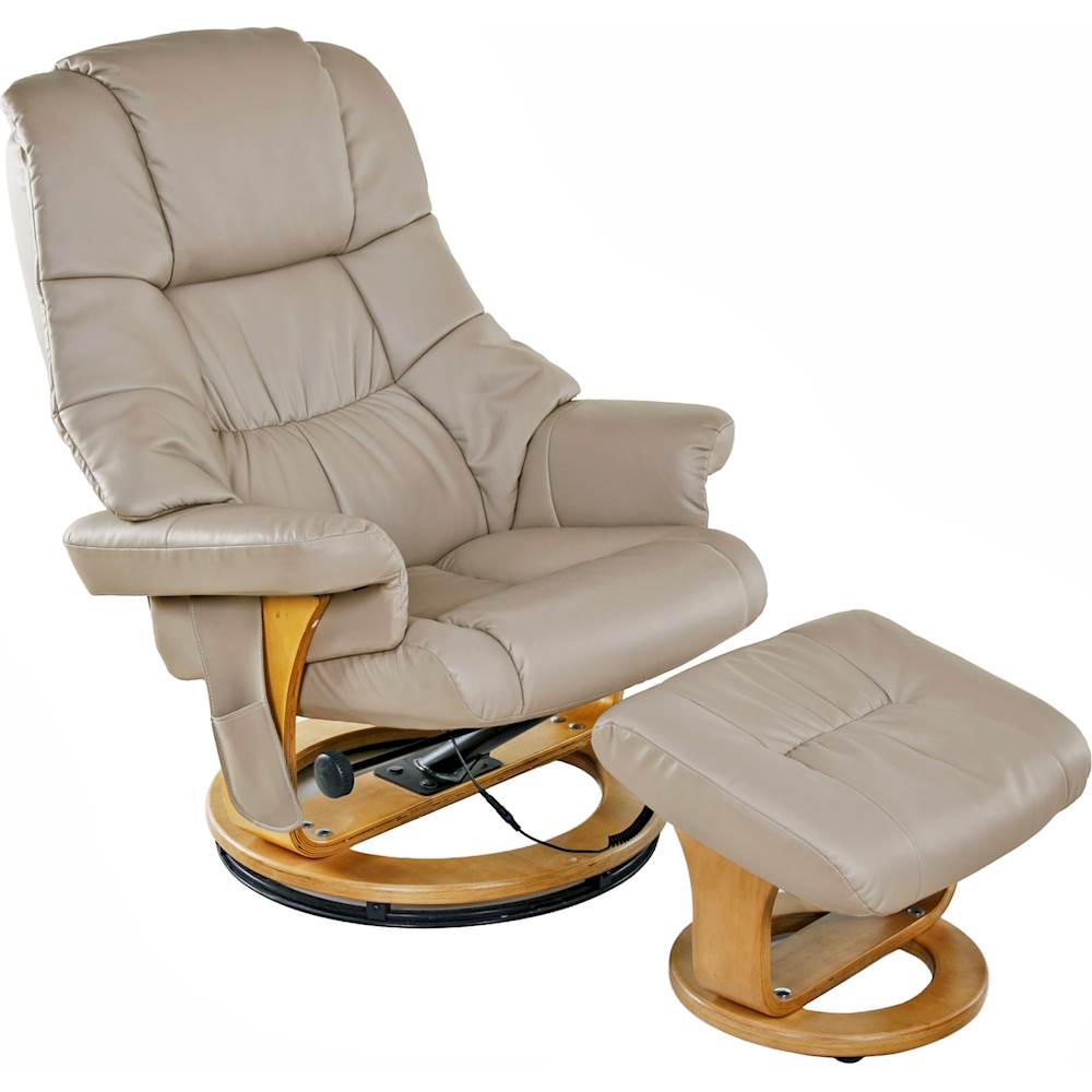 Angle View: Relaxzen - Massage Recliner with Lumbar Heat and Ottoman - Black